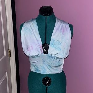 NWOT Wild Fable Womens Hippie Blue Cropped Top